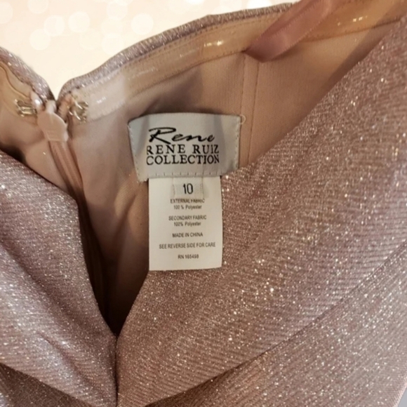 RENE Ruiz Collection Off-the-Shoulder Cocktail sparkle pink size 6 - Picture 5 of 6